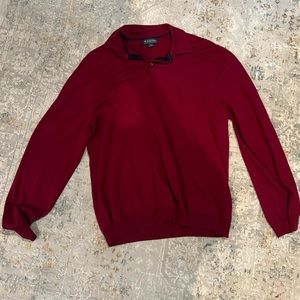 Mens Red/Maroon Brooks Brothers Extra Fine Italian Marino Lightweight Sweater
